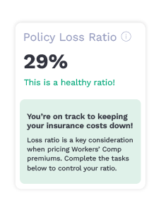 Loss ratio showing the impact of workers' comp claims